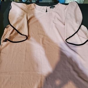 Pink with black trim blouse